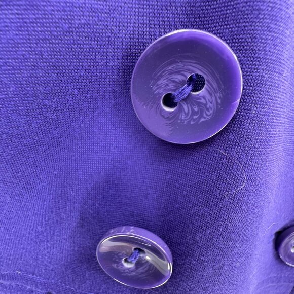 SANDRO Paris Peacoat Jacket Womens Double Breasted Purple L Butterfly Collar - Picture 3 of 7